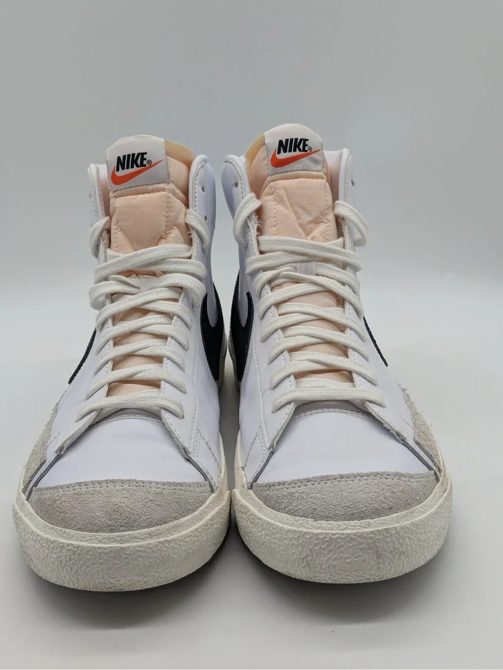 Nike Blazer Mid 77 Vintage Leather Mens Size 12 White Black Sneakers BQ6806-100
